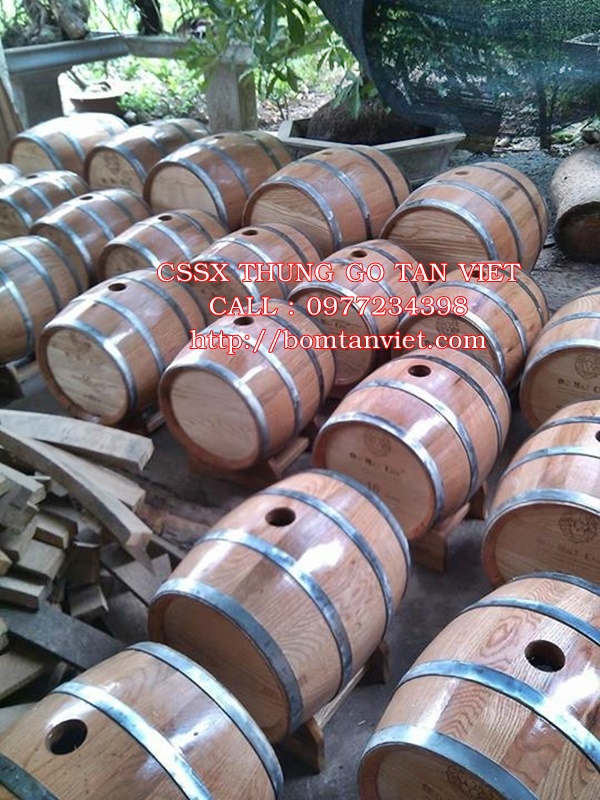 thùng gỗ sồi ngâm rượu loại dung tích 50 lít